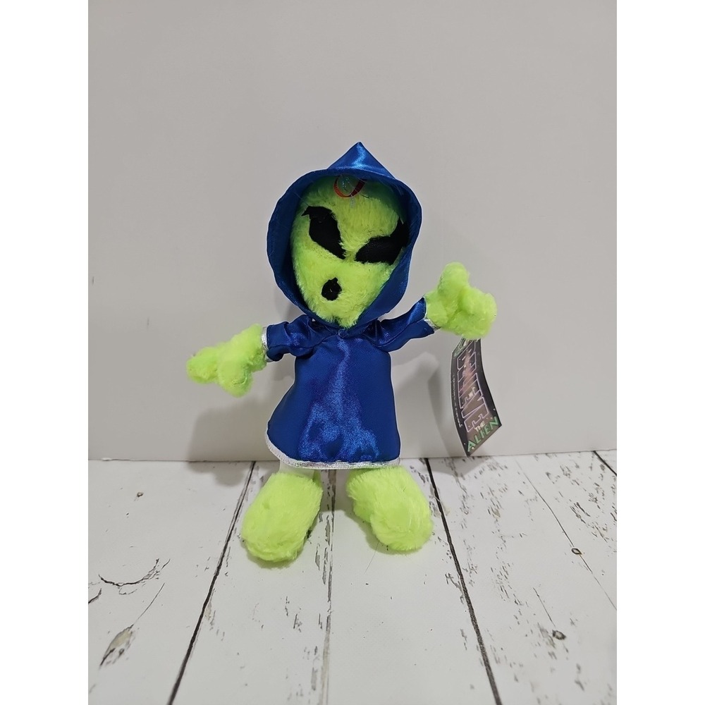 Vtg 90s 1996 Nanco Believe The Alien Plush 8" Green Blue Hooded Robe Large